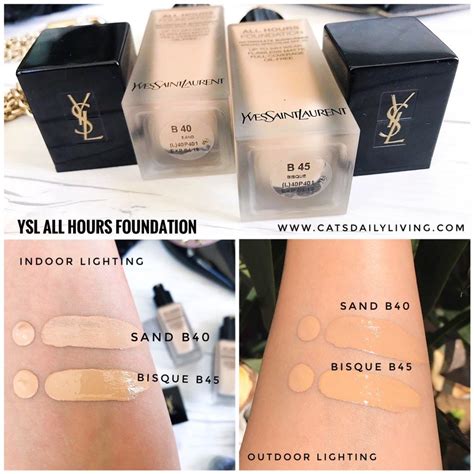 ysl all hour foundation swatches|ysl all hours foundation review.